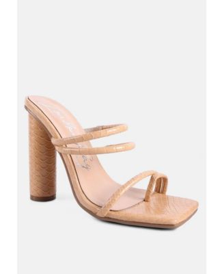 Womens Dandelion High Block Heeled Croc Sandals