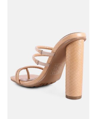 Womens Dandelion High Block Heeled Croc Sandals