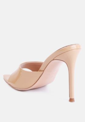 Womens Yule Ball Patent Faux Leather High Heel Sandals