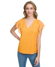 Macy's yellow top blouses