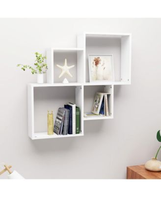 Wall Cube Shelf White 31.5"x5.9"x30.9" Engineered Wood