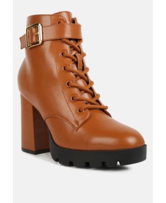 Womens grahams faux leather lace up boots