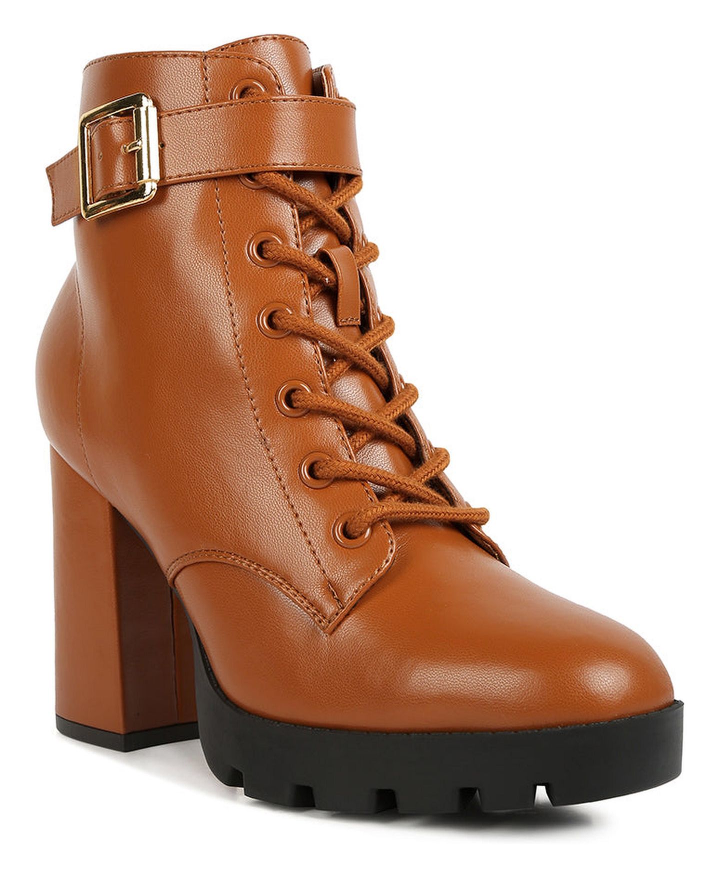 Женские ботинки London Rag Grahams faux leather lace up, цвет: Бежевый / Хаки — фото 1