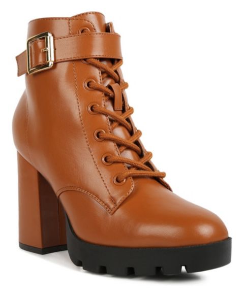 Женские ботинки London Rag Grahams faux leather lace up, цвет: Бежевый / Хаки