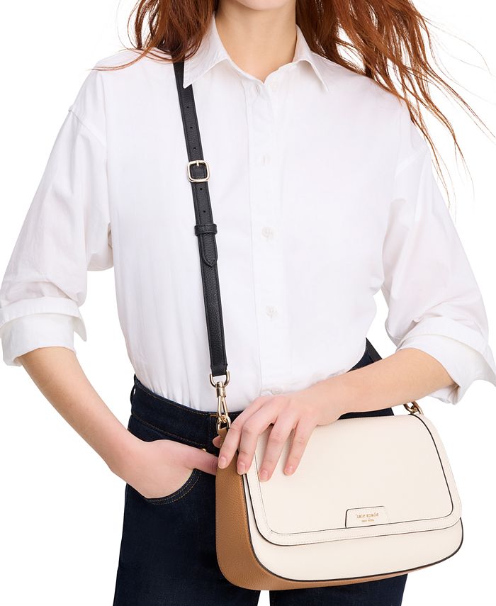 kate spade new york Hudson Colorblocked Pebbled Leather Flap Small