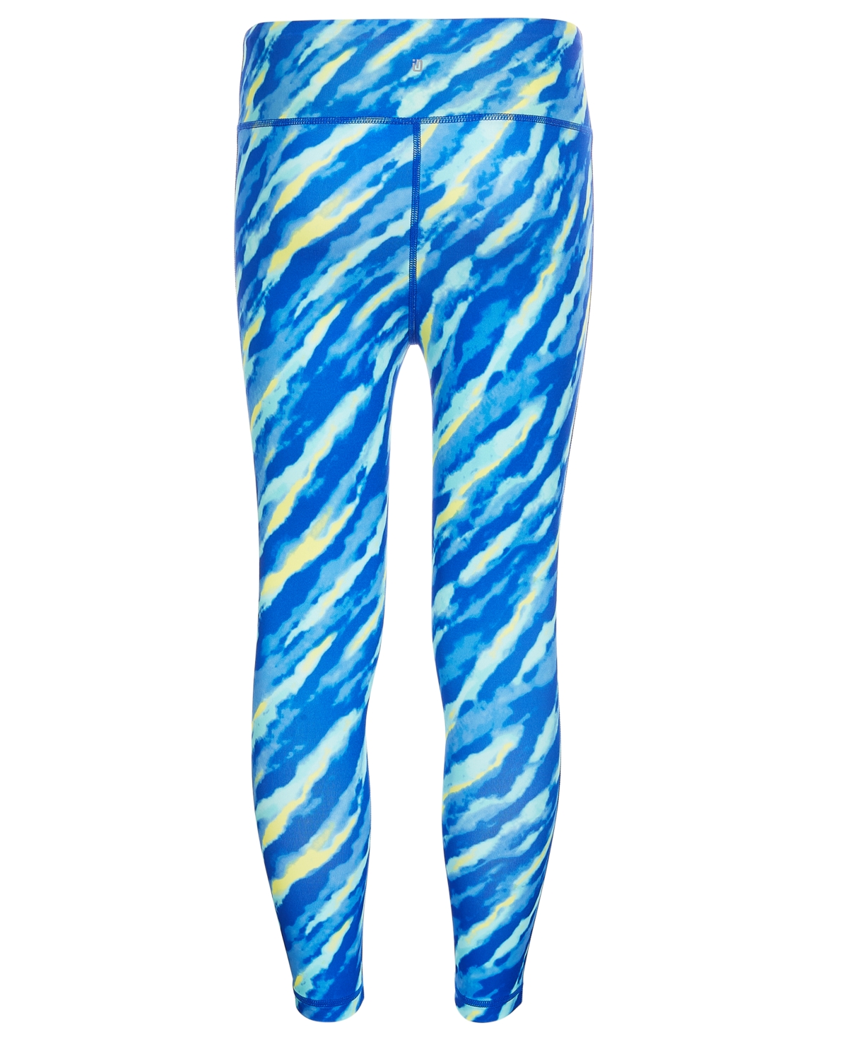 Shop Id Ideology Big Girls Tie-dyed-print 7/8-leggings & Scrunchy, 2 Piece Set, Created For Macy's In Deep Cobalt