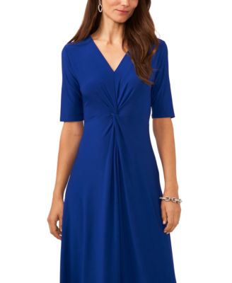 knee length dresses for ladies V-Neck Venetian Midi Dress – New York & Company main image 1