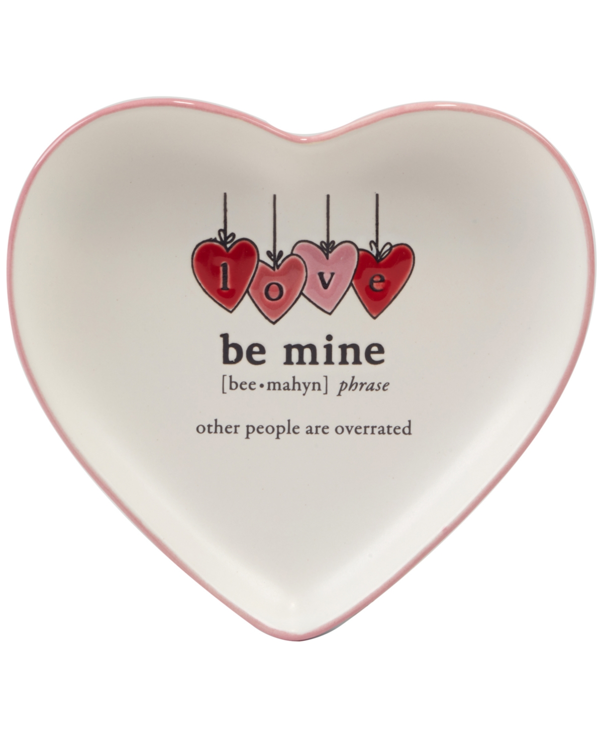 Certified International Valentine's Day Tidbit Plates, Set Of 4 In Pink