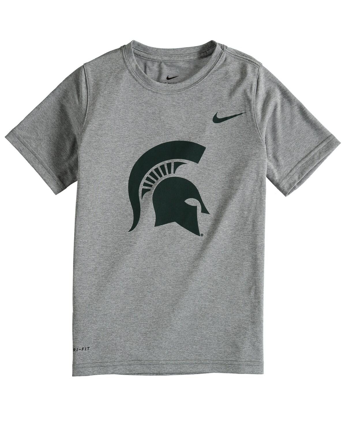 Nike Youth  Heather Gray Michigan State Spartans Logo Legend Performance T-shirt In Heather Gray