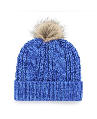 Women's Blue Vancouver Canucks Logo Meeko Cuffed Knit Hat with Pom