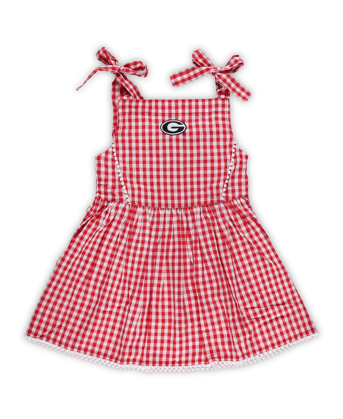 Garb Babies' Girls Toddler  Red Georgia Bulldogs Teagan Gingham Sleeveless Dress