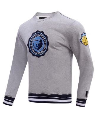 Men's Heather Gray Memphis Grizzlies Crest Emblem Pullover Sweatshirt