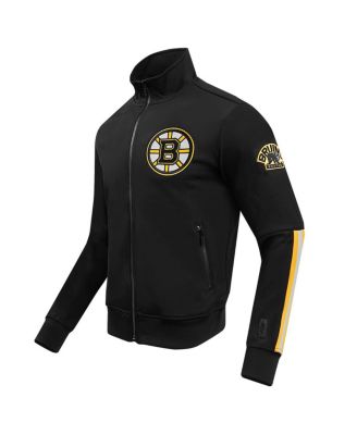 Men's Black Boston Bruins Classic Chenille Full-Zip Track Jacket