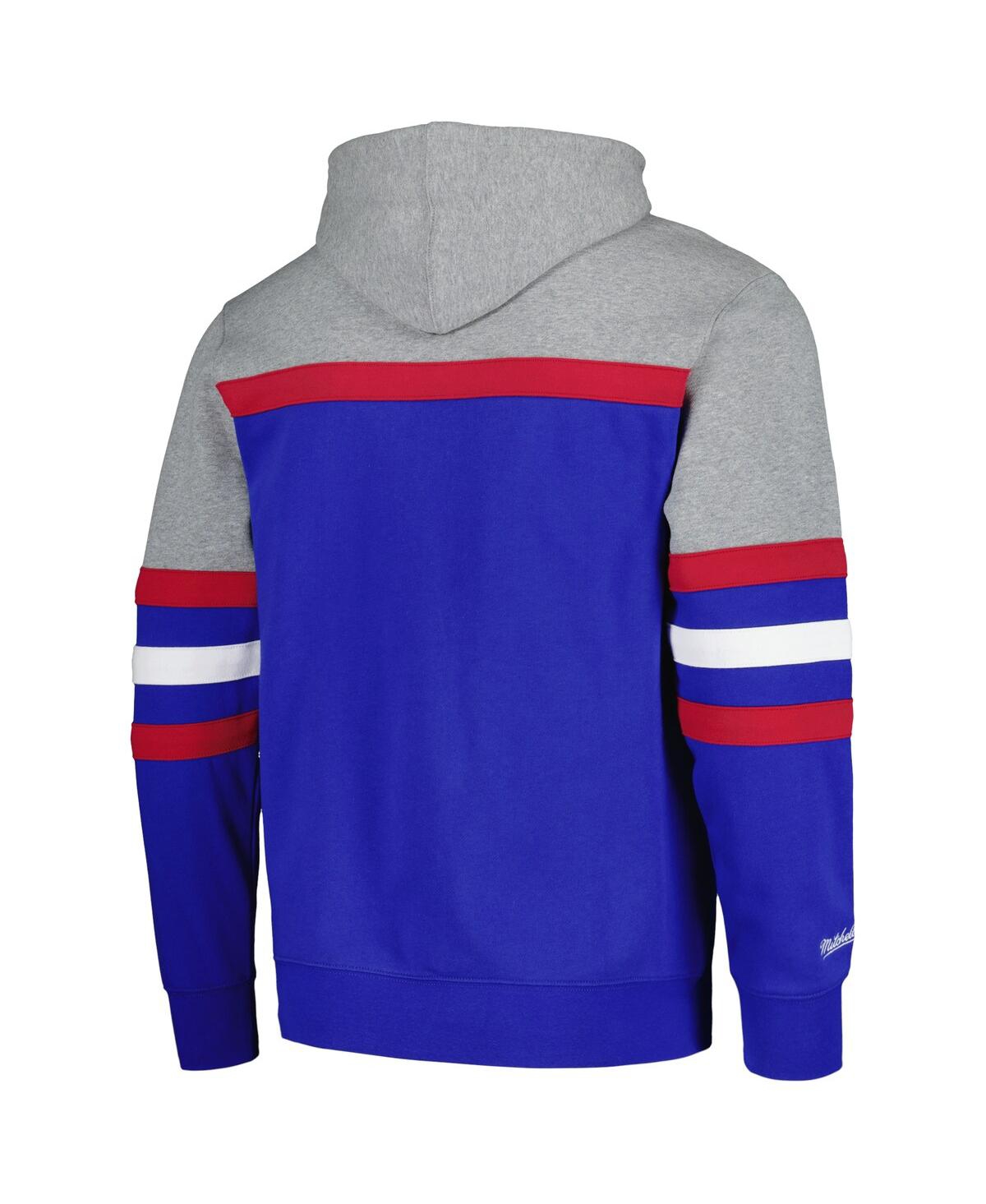 Shop Mitchell & Ness Men's  Heather Gray, Royal New England Patriots Big And Tall Head Coach Pullover Hood In Heather Gray,royal
