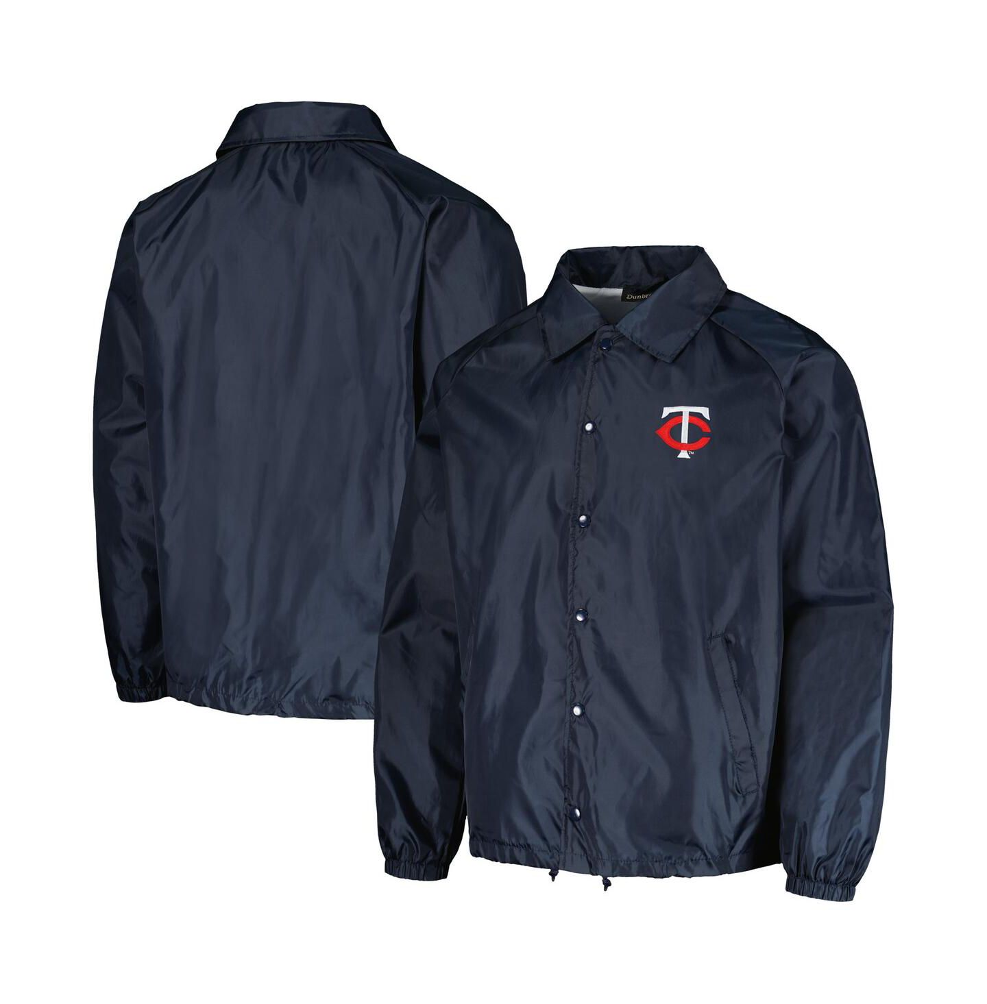 Мужская куртка Dunbrooke Navy Minnesota Twins Coach's Raglan Full-Snap Windbreaker — фото 1