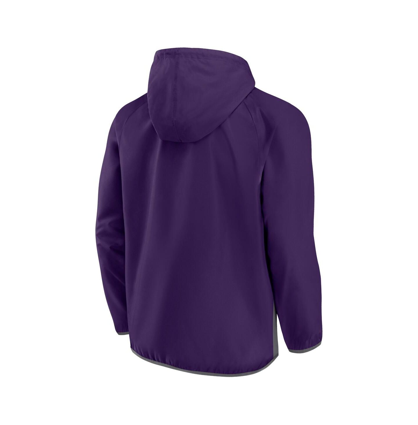 Мужские худи Fanatics Purple, Gray Phoenix Suns Anorak Flagrant Foul Color-Block Raglan Half-Zip Jacket — фото 3