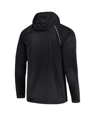 Men's Black Distressed Las Vegas Raiders Gridiron Classics Throwback Raglan Long Sleeve Hooded T-shirt