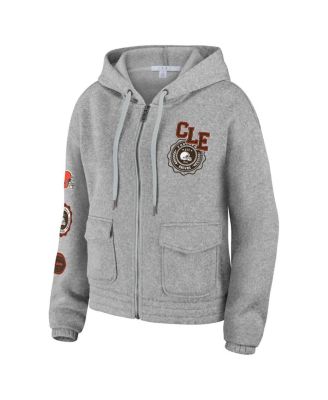 Women's Heather Gray Cleveland Browns Full-Zip Hoodie