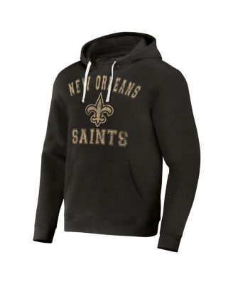Men's NFL x Darius Rucker Collection by Black Distressed New Orleans Saints Coaches Pullover Hoodie