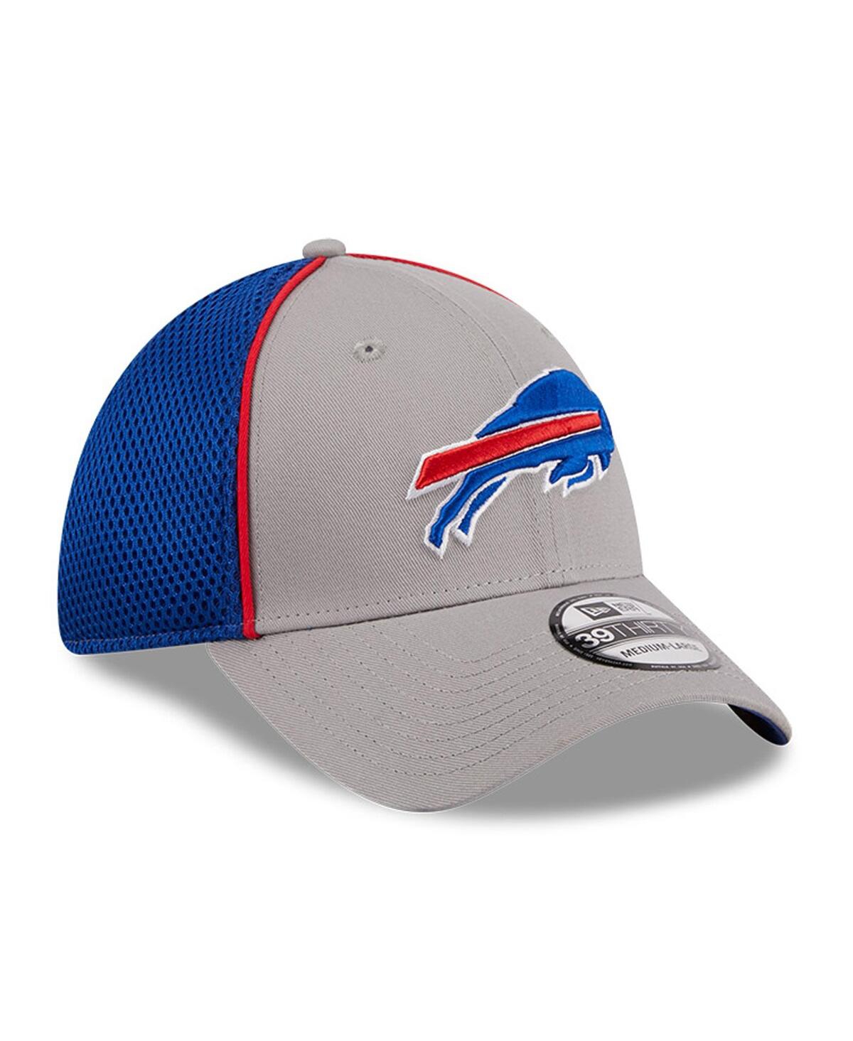 Shop New Era Men's  Gray Buffalo Bills Pipe 39thirty Flex Hat