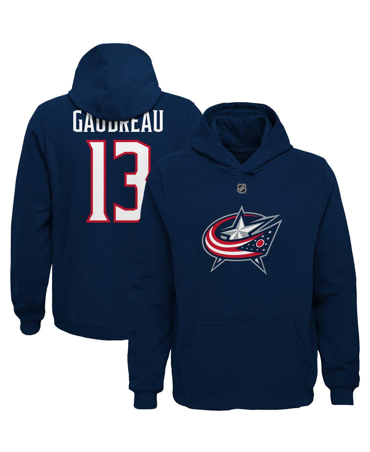 Outerstuff Kids' Big Boys Johnny Gaudreau Navy Columbus Blue Jackets Player Name And Number Hoodie