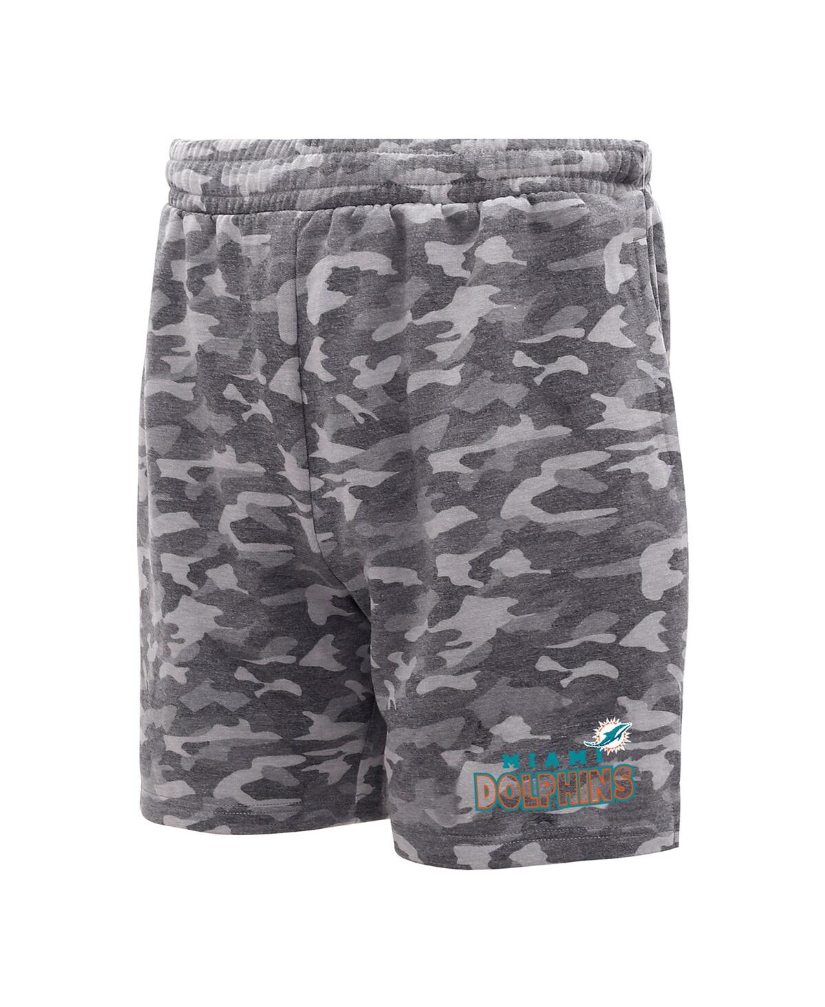 Men's Concepts Sport Charcoal Miami Dolphins Biscayne Camo Shorts - Charcoal