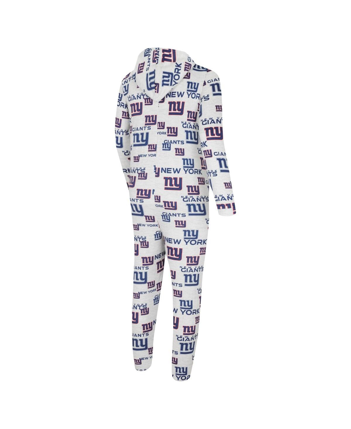 Shop Concepts Sport Men's  White New York Giants Allover Print Docket Union Full-zip Hooded Pajama Suit