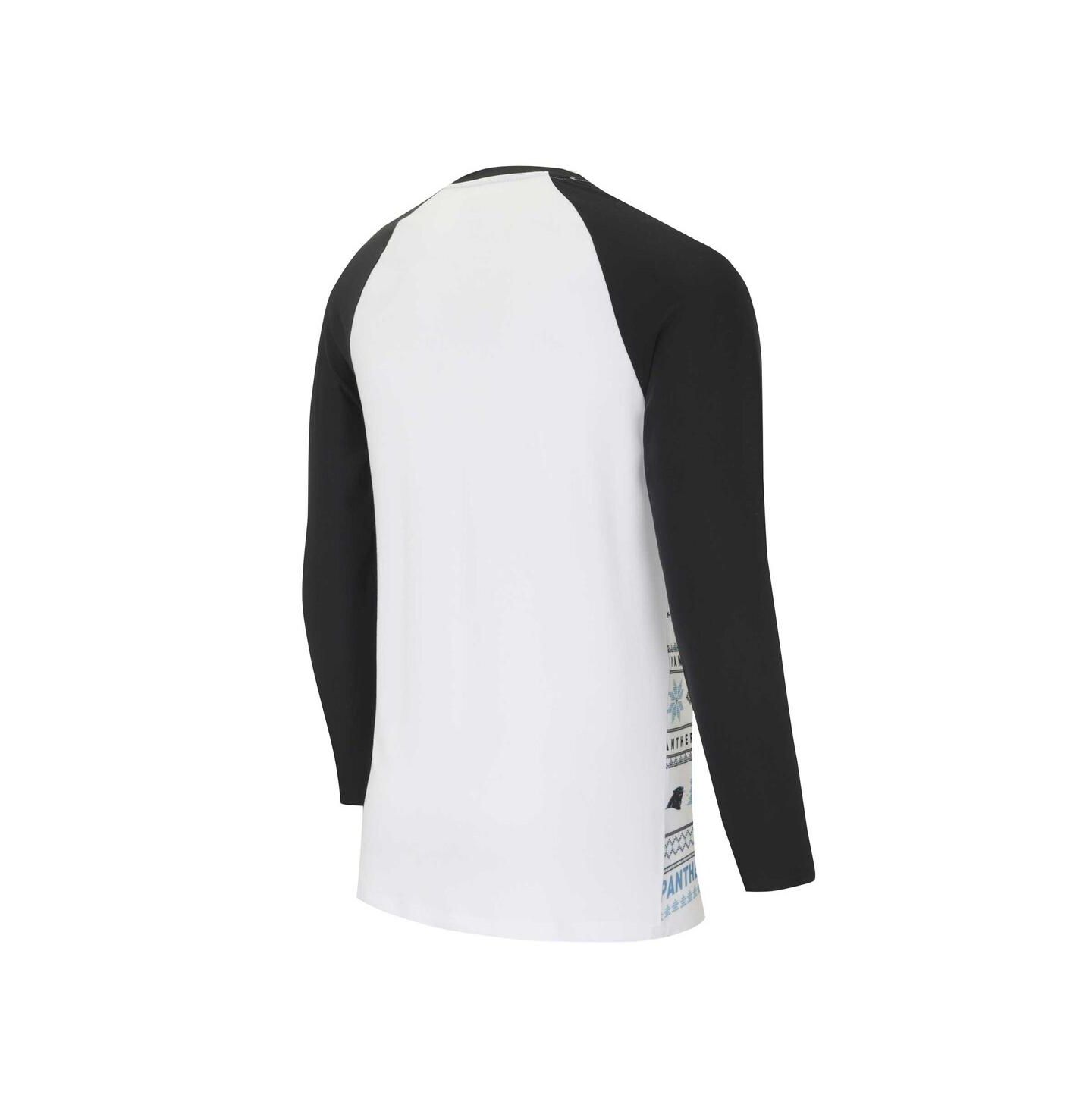 Мужская пижама Concepts Sport Carolina Panthers Tinsel: футболка и штаны, White/Black — фото 3
