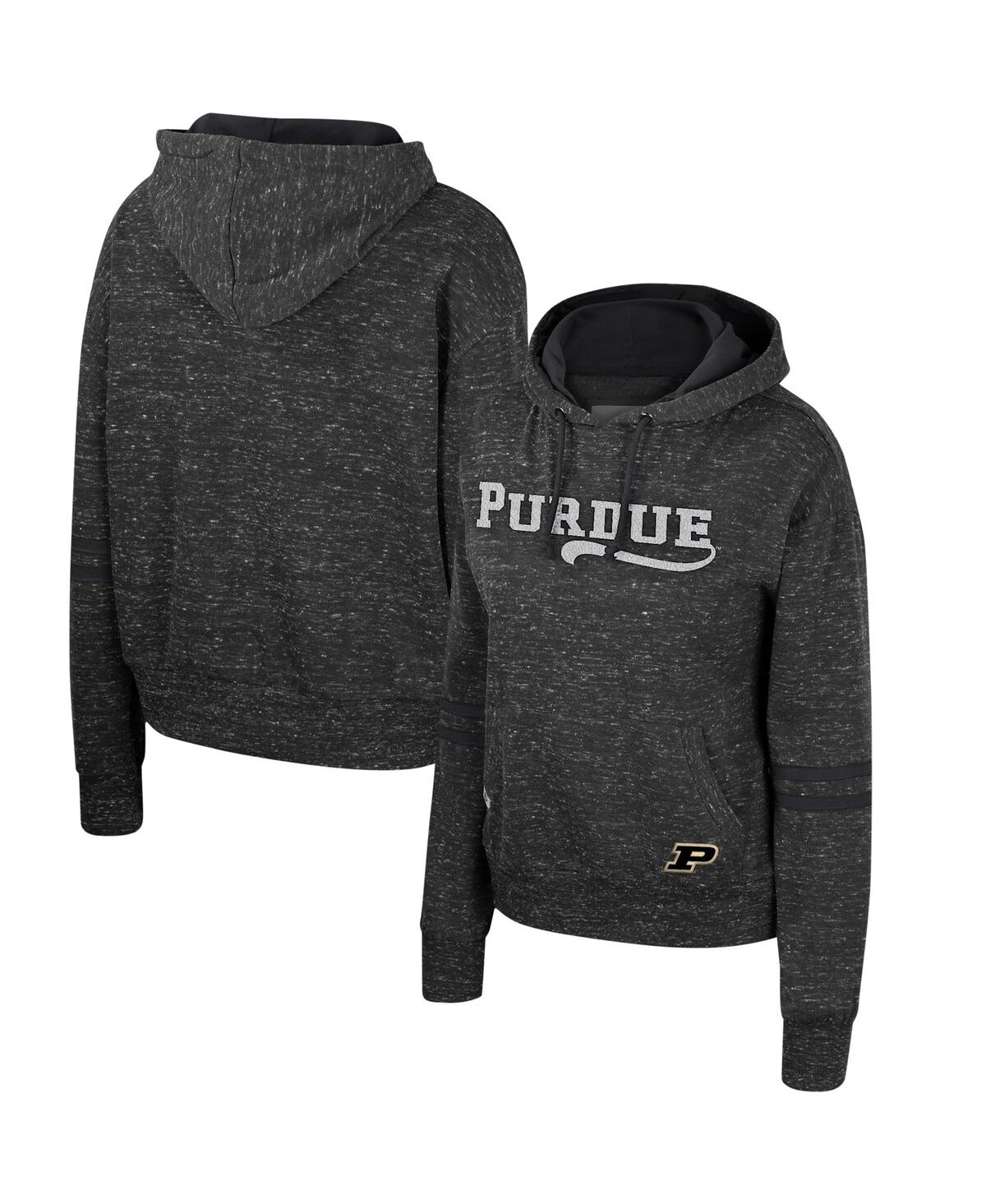 Women's Colosseum Charcoal Purdue Boilermakers Catherine Speckle Pullover Hoodie - Charcoal