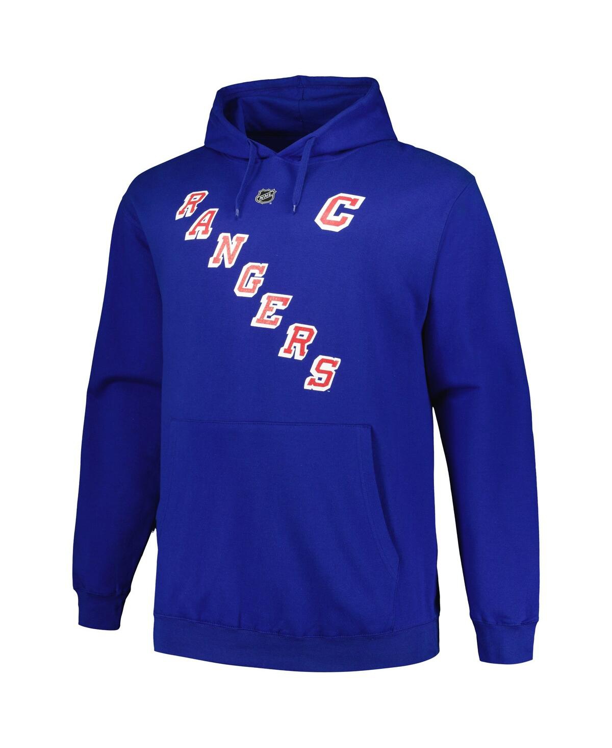 Shop Profile Men's  Mark Messier Blue New York Rangers Big And Tall Name And Number Pullover Hoodie