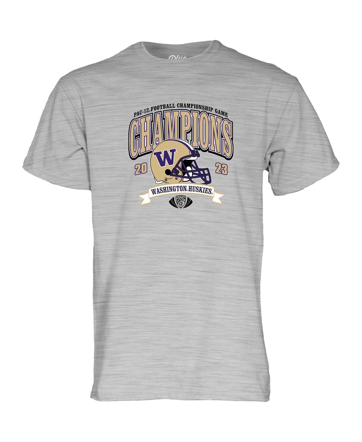 Men's Blue 84 Gray Washington Huskies 2023 Pac-12 Football Conference Champions T-shirt - Gray