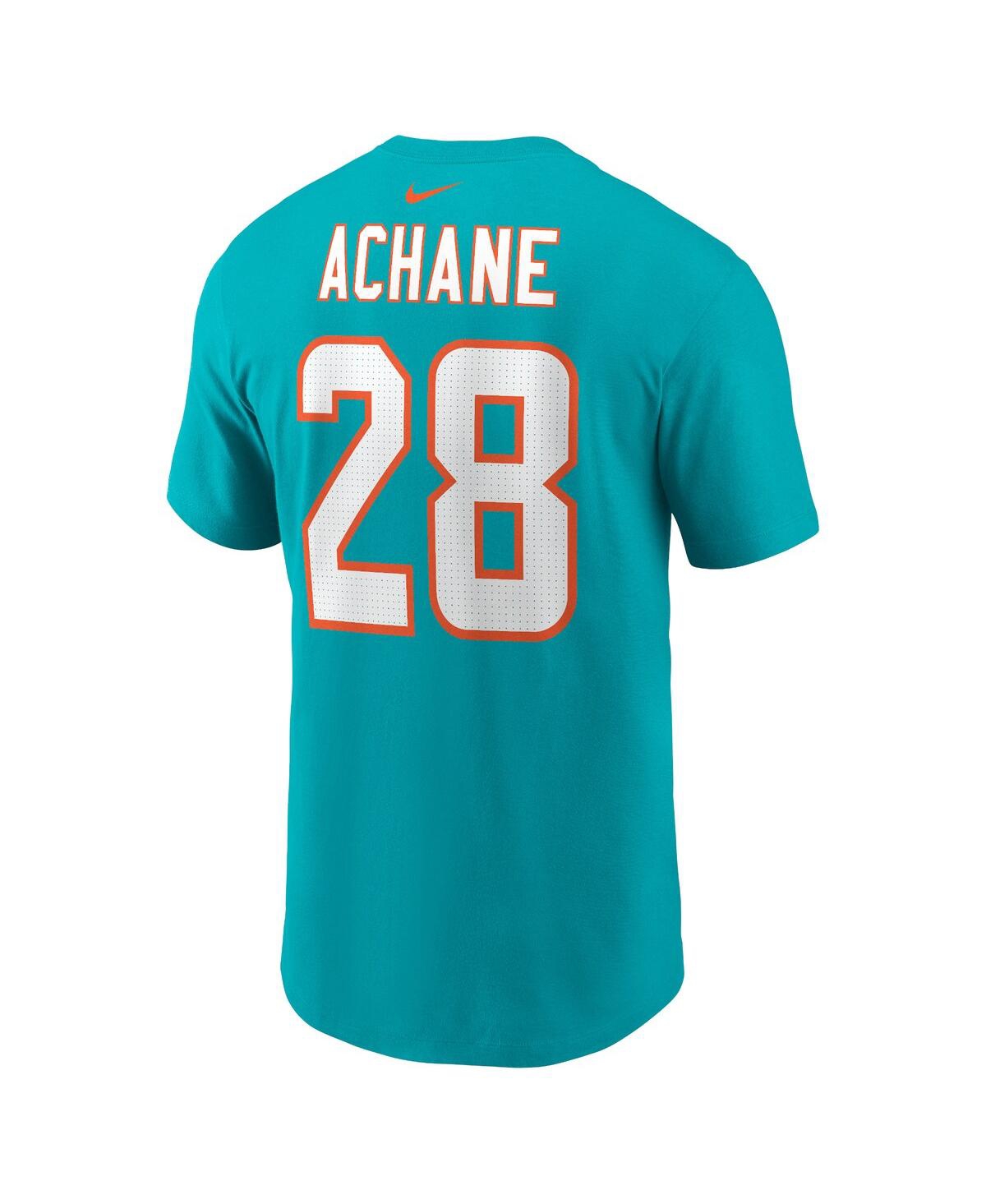 Men's Nike De'Von AchaneMiami Dolphins Player Name and Number T-shirt - Aqua