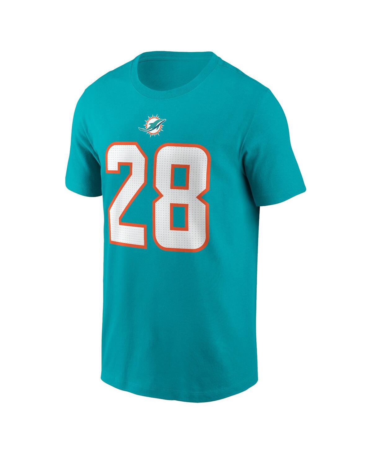 Men's Nike De'Von AchaneMiami Dolphins Player Name and Number T-shirt - Aqua