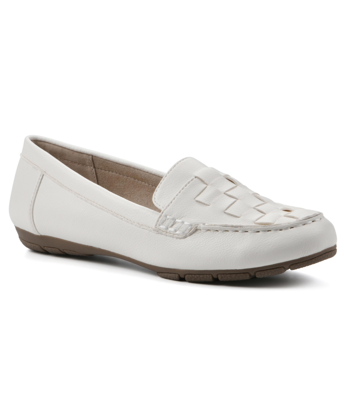 Shop Cliffs By White Mountain Women's Giver Moc Comfort Loafer In Ecru Tumbled Smooth