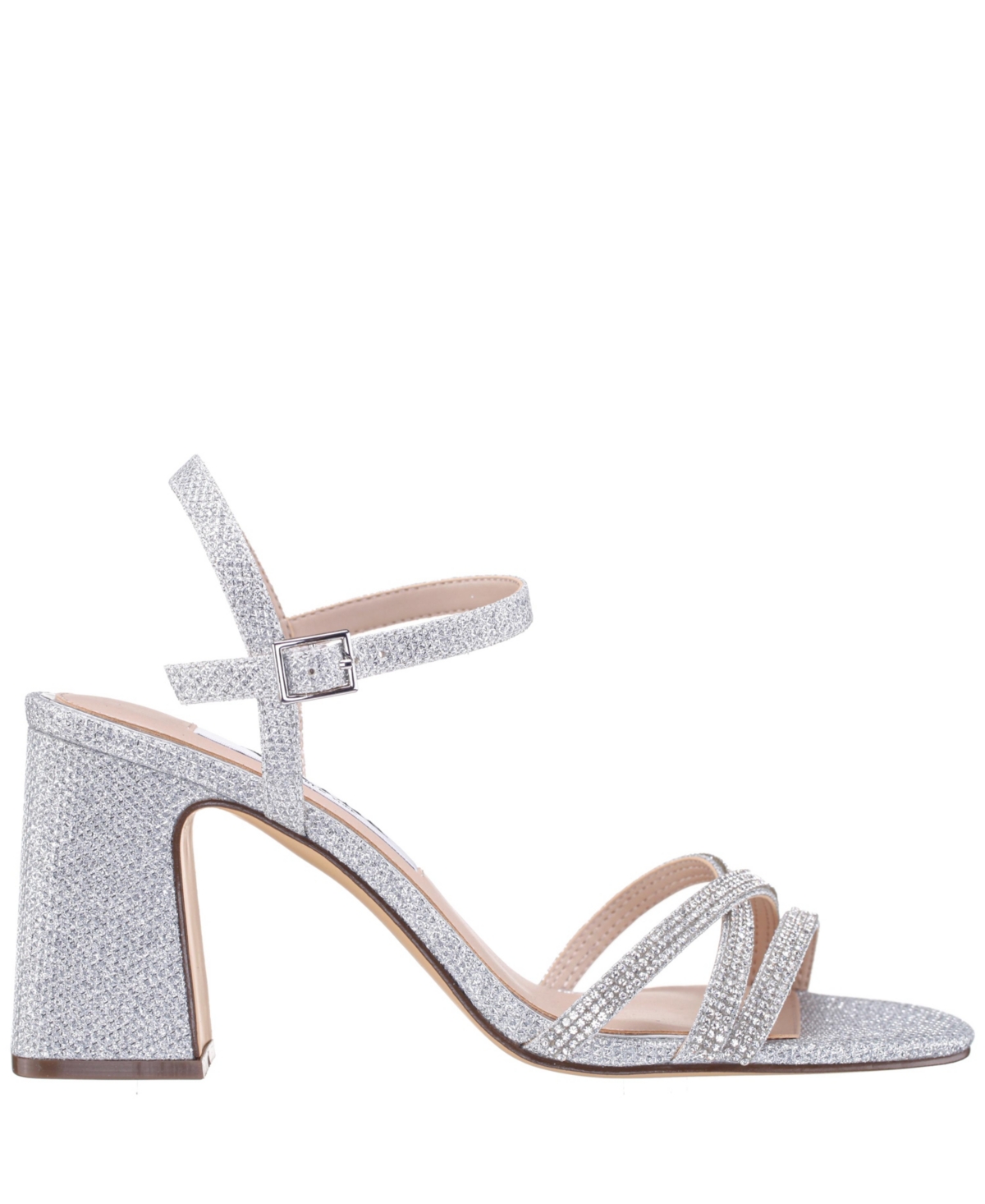 Nina Quella Womens Glitter Criss-cross Slingback Sandals In Latte