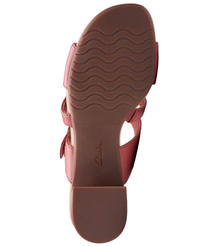 Clarks Women's Desirae Palm Triple-Strap Open-Back Sandals - Macy's