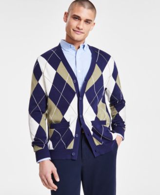 Club Room - Men's Argyle Cardigan, Created for Macy's