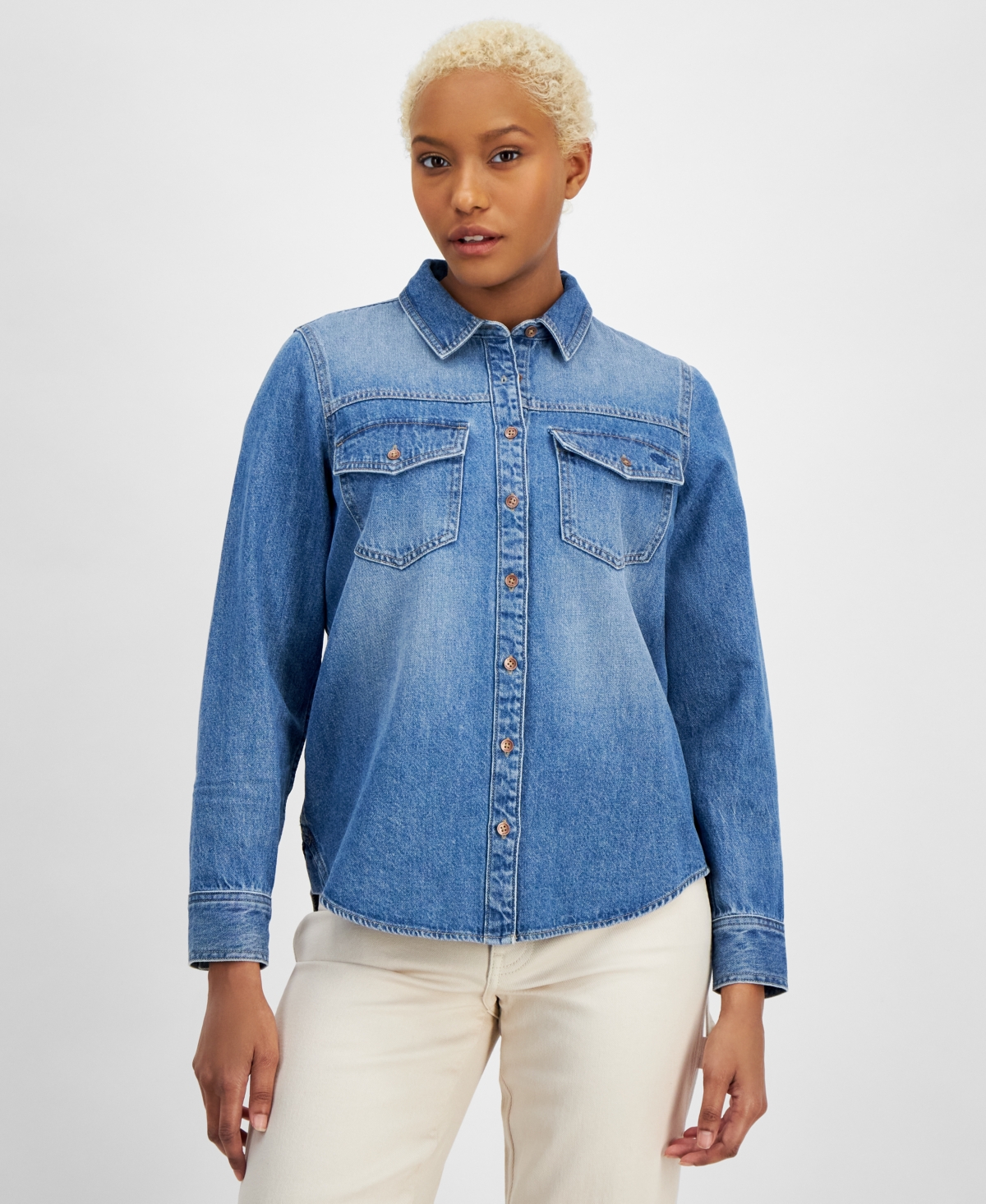 Shop Calvin Klein Jeans Est.1978 Women's Denim Shirt In Dreamer