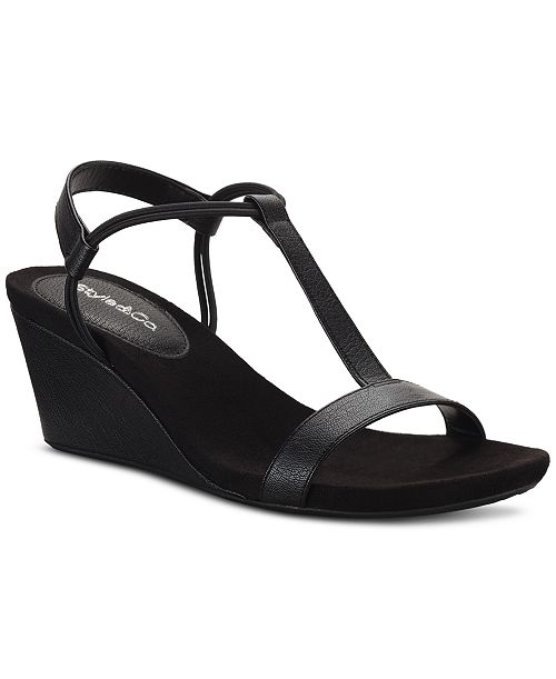 alfani Style & Co Women's Mulan Wedge Open-Toe Sandals Created for Macy's Women's Fashion Shoes & Accessories