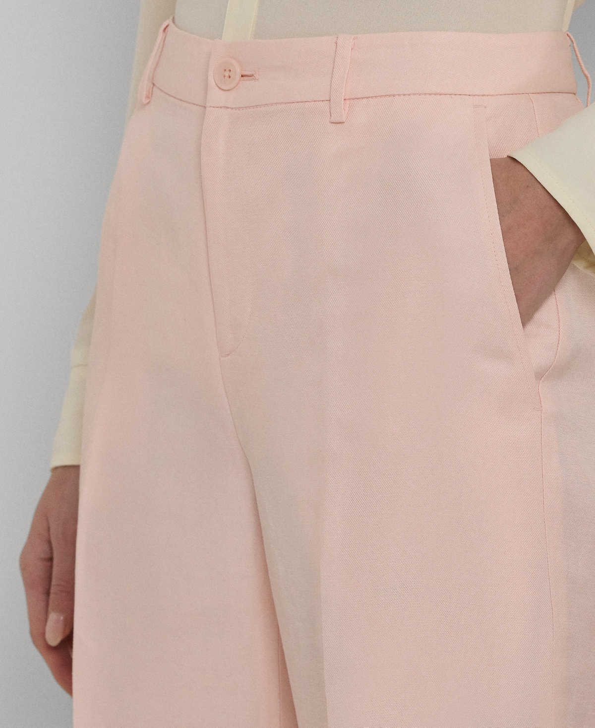 Shop Lauren Ralph Lauren Women's Cropped Twill Pants In Pink Opal