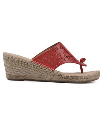 WHITE MOUNTAIN Women's Maven Espadrille Wedge Sandal - Stretch Knit With Ankle Strap
