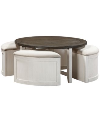 Dawnwood 42 Wood Round Cocktail Nesting Table, Created for Macy's
