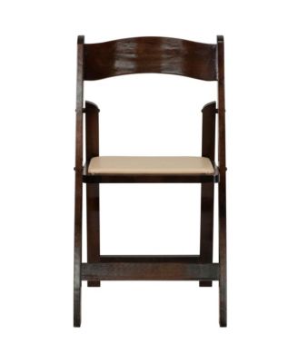 2 Pack Wedding Party Event Wood Folding Chair With Vinyl Padded Seat