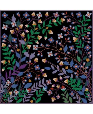 Double Sided Silk Scarf Of Night Garden
