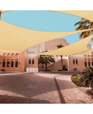 16x16 Ft Square Sun Shade Sail with Hardware Kit 97% UV Block Top Canopy Patio