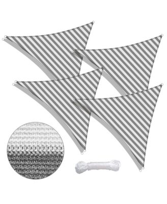 4 Pack 7 Ft 97% UV Block Triangle Sun Shade Sail Heavy Duty Outdoor
