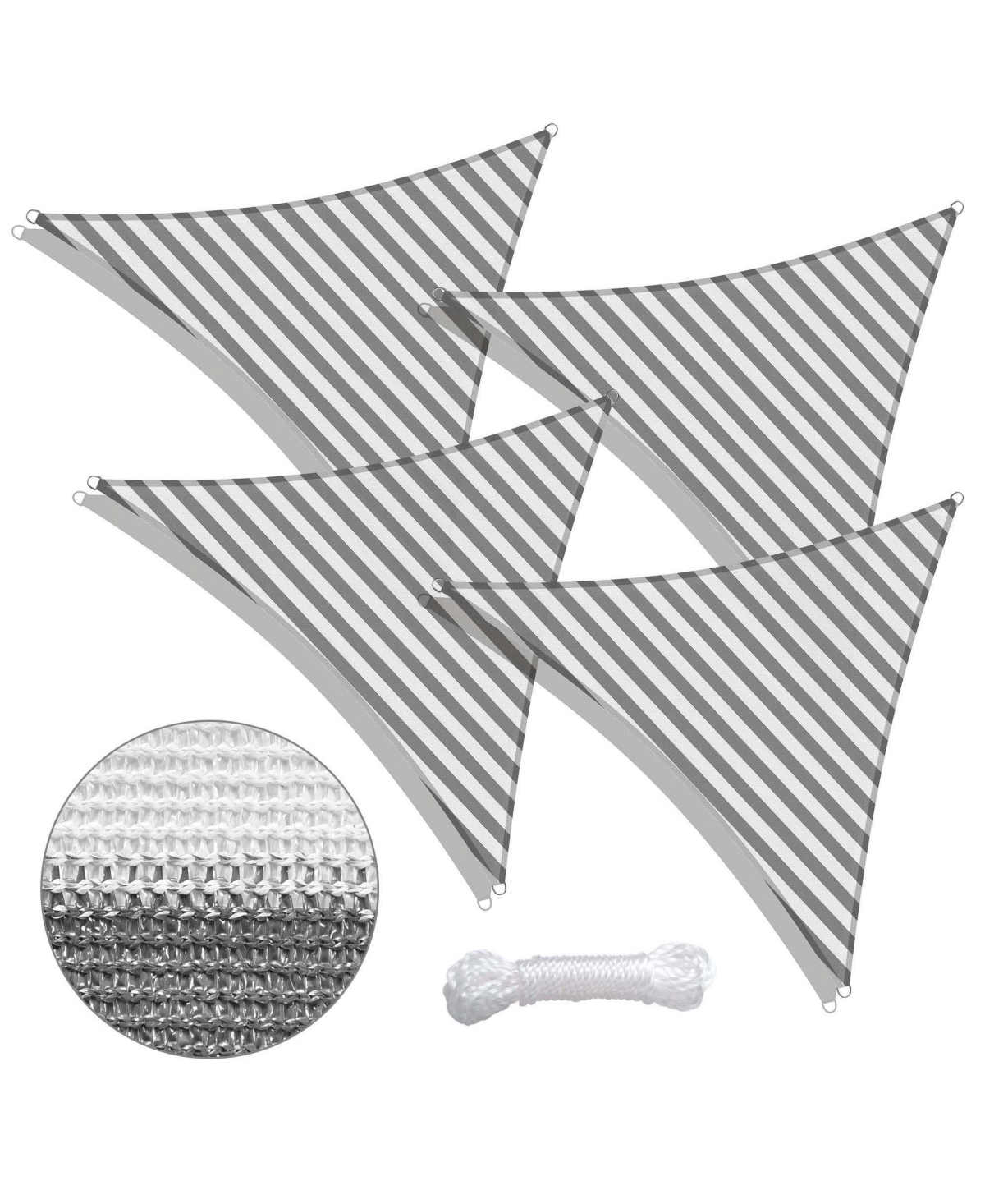 Yescom Pack 7 Ft 97% Uv Block Triangle Sun Shade Sail Heavy Duty Outdoor