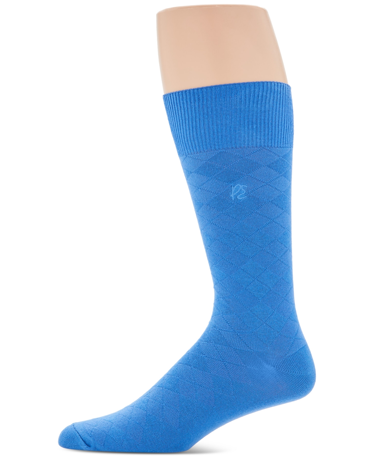 Shop Perry Ellis Portfolio Men's Diamond Stitch Socks In Blue