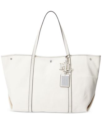 25SS ☆LAUREN RALPH LAUREN☆ラージ【Emerie】トートバッグ Lauren Ralph Lauren Canvas and Leather Large Emerie Tote