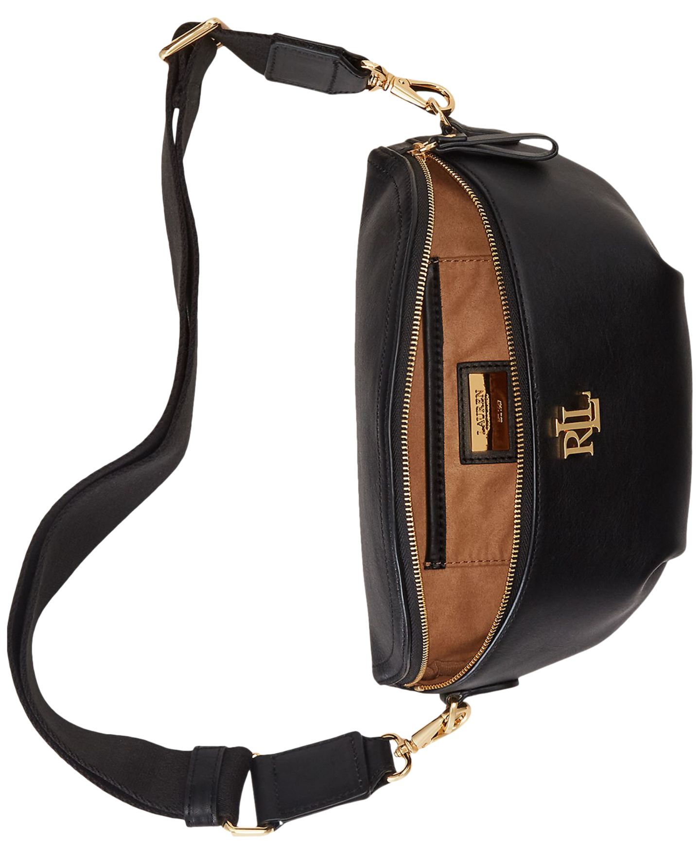 Женская сумка Lauren Ralph Lauren Leather Marcy Small Belt, цвет: Чёрный — фото 5